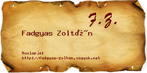 Fadgyas Zoltán névjegykártya